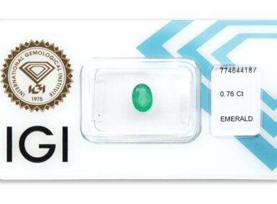 smaragd 0.76ct deep bluish green s IGI certifikátem