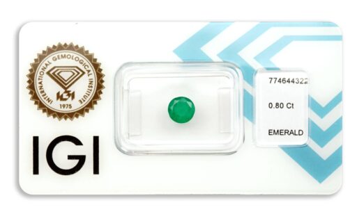 smaragd 0.80ct green s IGI certifikátem