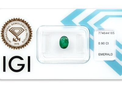 smaragd 0.90ct deep bluish green s IGI certifikátem