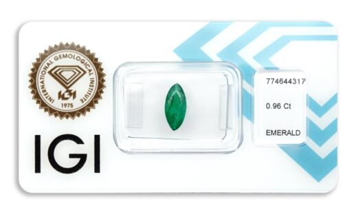 smaragd 0.96ct green s IGI certifikátem