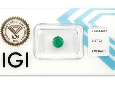 smaragd 0.97ct green s IGI certifikátem