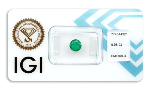 smaragd 0.98ct green s IGI certifikátem
