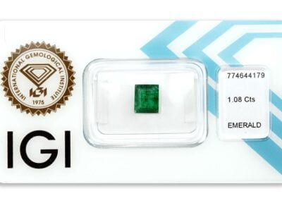 smaragd 1.08ct deep bluish green s IGI certifikátem