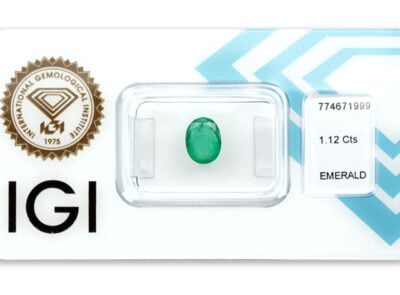 smaragd 1.12ct green s IGI certifikátem
