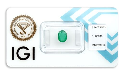 smaragd 1.12ct green s IGI certifikátem