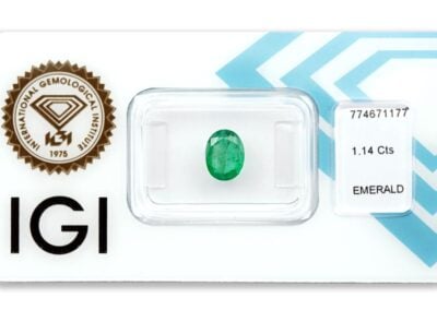 smaragd 1.14ct green s IGI certifikátem