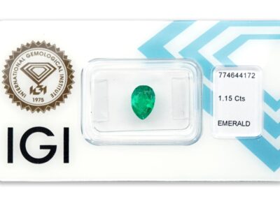 smaragd 1.15ct deep bluish green s IGI certifikátem