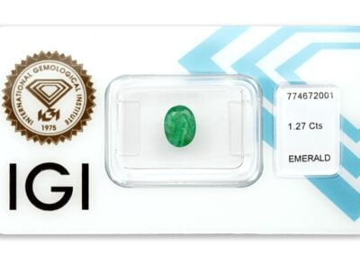 smaragd 1.27ct green s IGI certifikátem