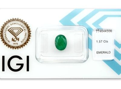 smaragd 1.57ct deep bluish green s IGI certifikátem