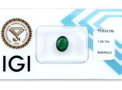 smaragd 1.65ct deep bluish green s IGI certifikátem