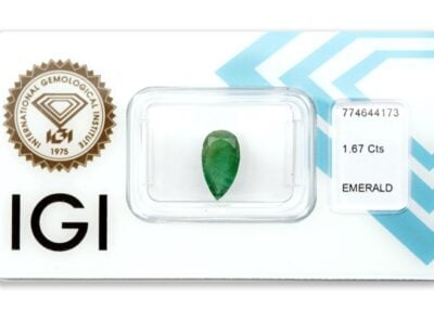 smaragd 1.67ct deep bluish green s IGI certifikátem