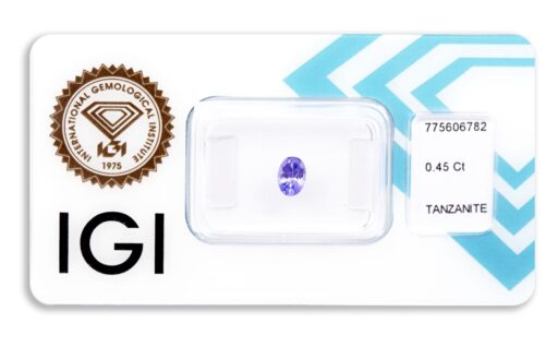 tanzanit 0.45ct violet - blue s IGI certifikátem