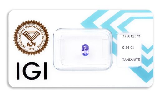 tanzanit 0.54ct bluish violet s IGI certifikátem