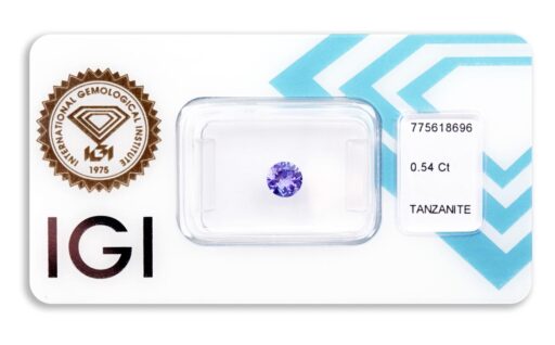 tanzanit 0.54ct violetish blue s IGI certifikátem