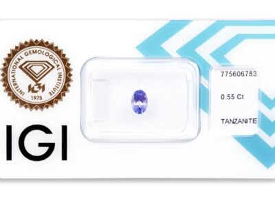 tanzanit 0.55ct bluish violet s IGI certifikátem