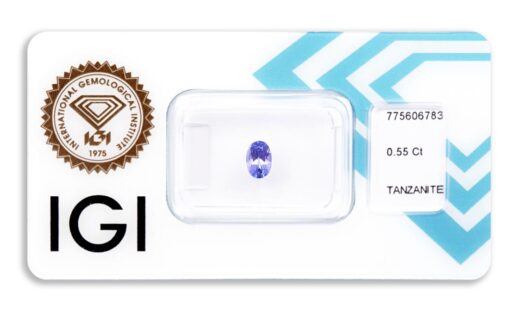 tanzanit 0.55ct bluish violet s IGI certifikátem