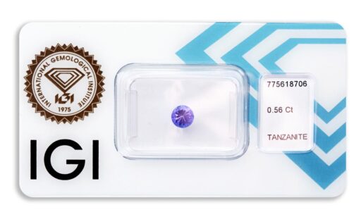 tanzanit 0.56ct violetish blue s IGI certifikátem