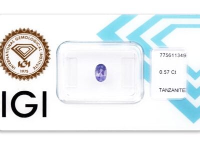 tanzanit 0.57ct violet blue s IGI certifikátem