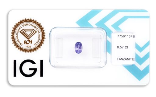 tanzanit 0.57ct violet blue s IGI certifikátem