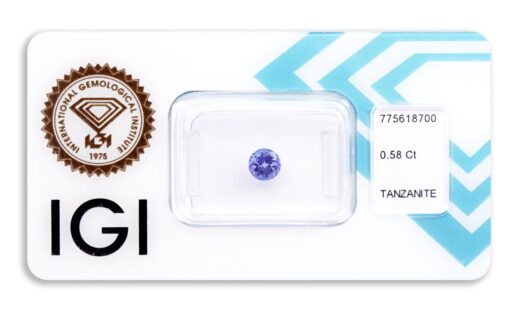 tanzanit 0.58ct deep violetish blue s IGI certifikátem