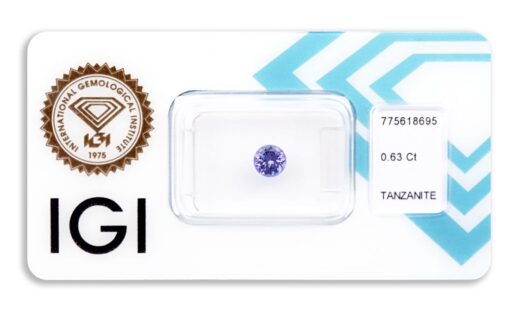 tanzanit 0.63ct deep violetish blue s IGI certifikátem