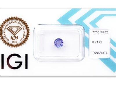 tanzanit 0.71ct violetish blue s IGI certifikátem