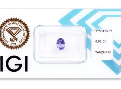tanzanit 0.82ct blue - violet s IGI certifikátem