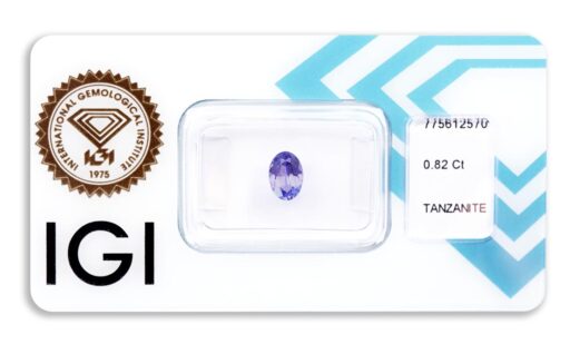 tanzanit 0.82ct blue - violet s IGI certifikátem