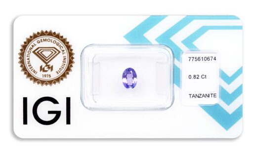 tanzanit 0.82ct violetish blue s IGI certifikátem