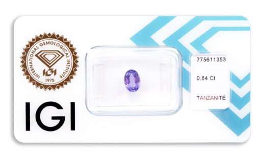 tanzanit 0.84ct violet - blue s IGI certifikátem