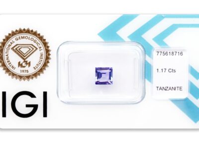 tanzanit 1.17ct violetish blue s IGI certifikátem