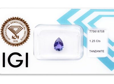 tanzanit 1.25ct deep violetish blue s IGI certifikátem
