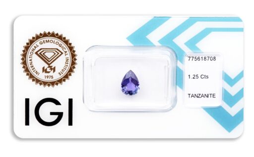 tanzanit 1.25ct deep violetish blue s IGI certifikátem
