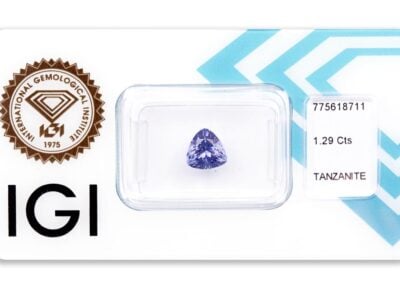 tanzanit 1.29ct deep violetish blue s IGI certifikátem