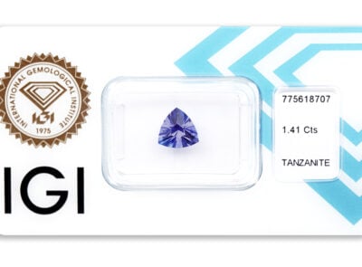 tanzanit 1.41ct deep violetish blue s IGI certifikátem