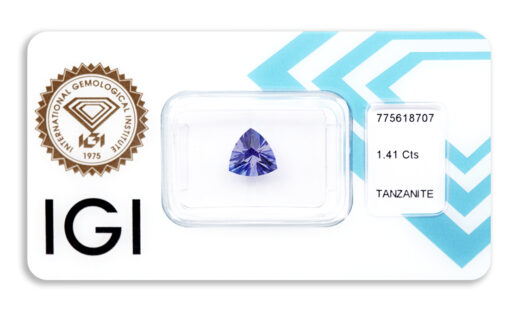 tanzanit 1.41ct deep violetish blue s IGI certifikátem