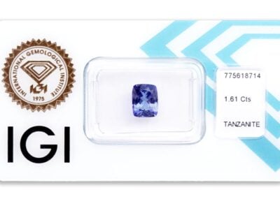 tanzanit 1.61ct deep violetish blue s IGI certifikátem