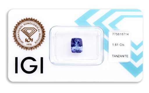 tanzanit 1.61ct deep violetish blue s IGI certifikátem