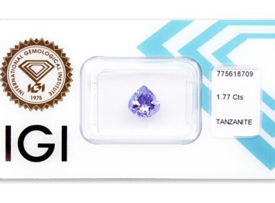 tanzanit 1.77ct violetish blue s IGI certifikátem