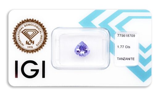 tanzanit 1.77ct violetish blue s IGI certifikátem