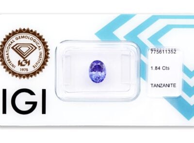 tanzanit 1.84ct deep bluish violet s IGI certifikátem