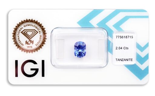 tanzanit 2.04ct deep violetish blue s IGI certifikátem