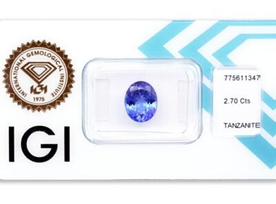 tanzanit 2.70ct deep violet blue s IGI certifikátem