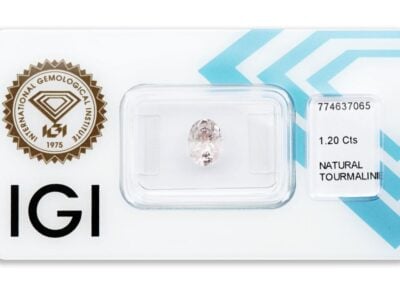 turmalín 1.20ct very light pink s IGI certifikátem