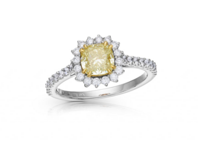 zlatý prsten s diamantem 1.01ct W-X/IF s GIA certifikátem (celkem 1.37ct)