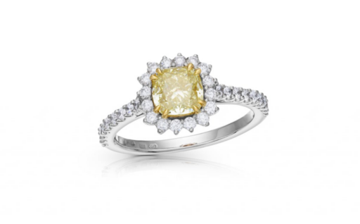 zlatý prsten s diamantem 1.01ct W-X/IF s GIA certifikátem (celkem 1.37ct)