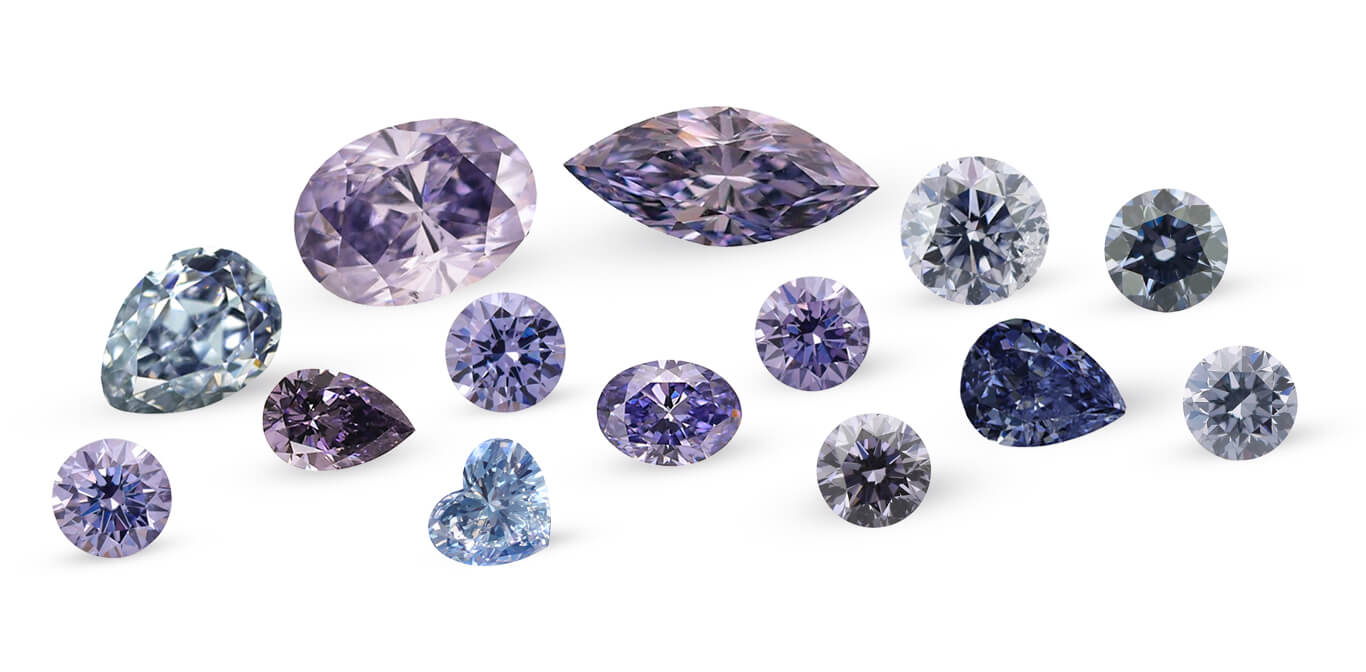 diamanty argyle odstínu BL Modré diamanty z dolu Argyle dodány společností VVDiamonds
