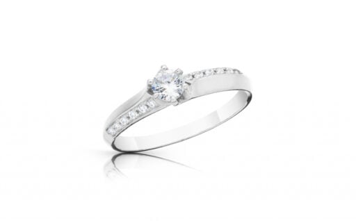 Diamantový prsten model VVDiamonds 77 - 14k bílé zlato