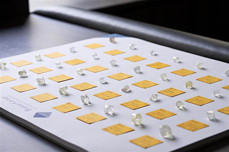Označené surové diamanty z programu Tracr