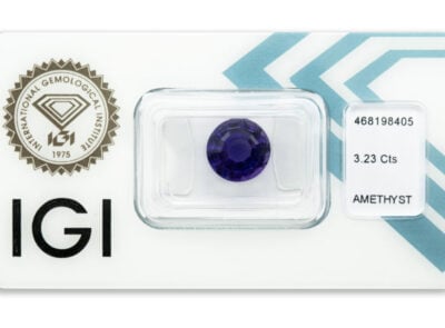 ametyst 3.23ct deep purple s IGI certifikátem
